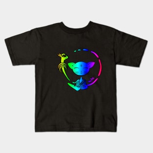 Rainbow Buddhist cat Kids T-Shirt